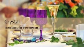  Presentation with festive - Audience pleasing PPT theme consisting of the festive table wedding backdrop and a coral colored foreground