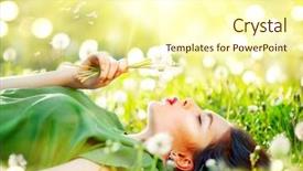  Presentation with spring nature grass - PPT layouts consisting of the field in green background and a cream colored foreground