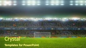  Presentation with soccer field - PPT layouts enhanced with the field of stadium background and a tawny brown colored foreground