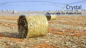  Presentation with hay field - Slides consisting of the field with irrigation background and a light blue colored foreground