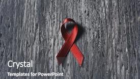 Presentation with hiv ribbon - Slides having the fight against aids background and a dark gray colored foreground