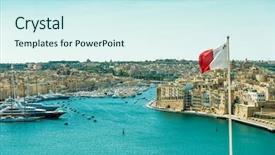  Presentation with malta - Audience pleasing presentation design consisting of the flag of malta backdrop and a cool aqua colored foreground