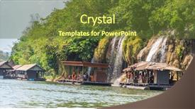  Presentation with rafting - PPT theme having the floating house rafting background and a tawny brown colored foreground