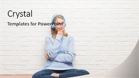  Presentation with music brain - Presentation featuring the floor listening music background and a white colored foreground