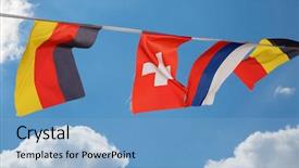  Presentation with football blue - Presentation theme featuring the football nations flag background and a light blue colored foreground