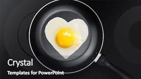  Presentation with snack food - Beautiful theme featuring form of heart on fry backdrop and a dark gray colored foreground