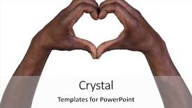  Presentation with hands heart - Audience pleasing PPT theme consisting of the form of heart backdrop and a white colored foreground