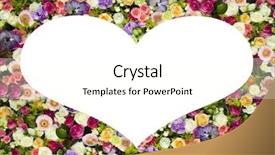  Presentation with heart flowers - Colorful presentation theme enhanced with the form of heart backdrop and a cream colored foreground