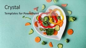  Presentation with cut - Colorful slides enhanced with the form of heart backdrop and a light blue colored foreground