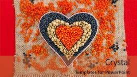  Presentation with lentils - Amazing slide deck having the form of heart backdrop and a red colored foreground
