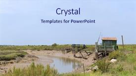  Presentation with hut - PPT theme featuring the france charente maritime background and a sky blue colored foreground