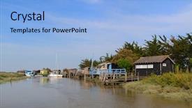  Presentation with france - Slide set featuring the france charente maritime background and a light blue colored foreground