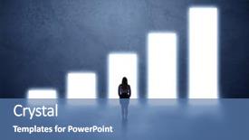  Presentation with profit - Cool new slide deck with growth chart of profit backdrop and a teal colored foreground