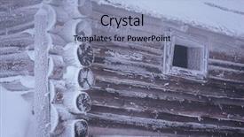  Presentation with house snow mountain - Slide set enhanced with the frost abandoned mountain background and a light blue colored foreground