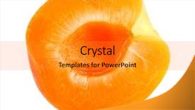  Presentation with fresh fruits salad on white - PPT theme featuring the fruits of apricot background and a gold colored foreground