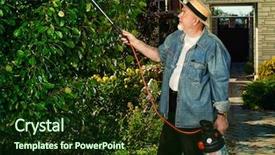  Presentation with vegetable gardening - Theme featuring the garden with pest background and a tawny brown colored foreground