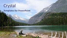  Presentation with montana - Presentation theme consisting of the glacier national park background and a sky blue colored foreground