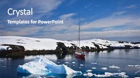  Presentation with sailing ship - PPT theme enhanced with construction - tablet smartphone safety helmet background and a gray colored foreground.