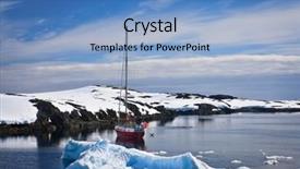  Presentation with sailing ship - Amazing presentation theme having the glaciers in antarctica backdrop and a teal colored foreground