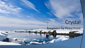  Presentation with sailing ship - Cool new presentation theme with the glaciers in antarctica backdrop and a light blue colored foreground