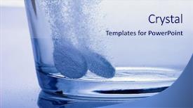  Presentation with effervescent tablets - Slide set consisting of the glass of water background and a sky blue colored foreground