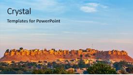  Presentation with india fort - Beautiful slide set featuring the golden fort sonar backdrop and a light blue colored foreground