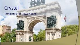  Presentation with brooklyn - Slide deck featuring the grand army plaza background and a sky blue colored foreground