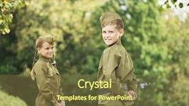  Presentation with meeting patriotic - Colorful PPT theme enhanced with military uniforms of the great backdrop and a tawny brown colored foreground