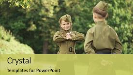  Presentation with meeting patriotic - Cool new presentation with the great patriotic war backdrop and a yellow colored foreground