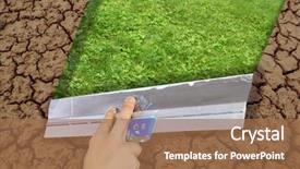  Presentation with green earth - Presentation theme enhanced with the green grass collage background and a coral colored foreground