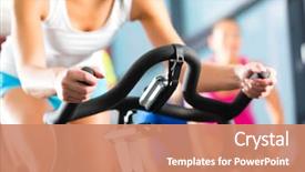  Presentation with group fitness - Audience pleasing PPT theme consisting of the gym for fitness backdrop and a coral colored foreground