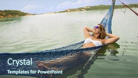  Presentation with brazil - Slide set featuring the hammock in water background and a ocean colored foreground