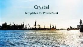  Presentation with hamburg - Amazing presentation design having the harbor of hamburg backdrop and a sky blue colored foreground