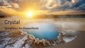  Presentation with hot spring - Slide deck featuring the heart of iceland background and a coral colored foreground