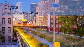  Presentation with new york - Amazing slide deck having the high line linear backdrop and a light blue colored foreground