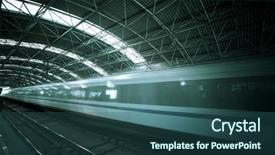  Presentation with motion - Beautiful PPT theme featuring the high-speed train backdrop and a ocean colored foreground
