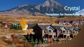  Presentation with colorado - Presentation theme having the hill near crest background and a ocean colored foreground