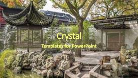  Presentation with china shanghai - Colorful theme enhanced with the historic yuyuan garden backdrop and a tawny brown colored foreground
