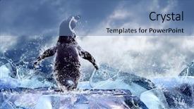  Presentation with water drops - Slide set having the ice in water background and a teal colored foreground