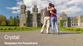  Presentation with ireland - PPT theme having the idyllic ashford castle background and a coral colored foreground