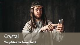  Presentation with jesus christ - Cool new PPT theme with the image of jesus backdrop and a gray colored foreground