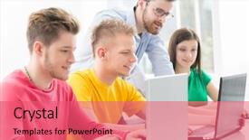  Presentation with informatics - Presentation theme having the informatics and programming background and a coral colored foreground