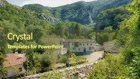  Presentation with monastery - Beautiful slides featuring the iskar canyon bulgaria backdrop and a tawny brown colored foreground