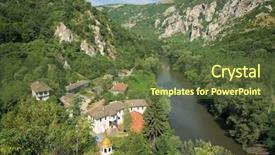  Presentation with monastery - Cool new PPT theme with the iskar river bulgaria backdrop and a tawny brown colored foreground