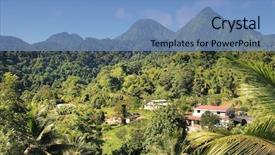  Presentation with dominican republic - Presentation theme with the island dominican republic background and a teal colored foreground