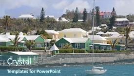  Presentation with island - Audience pleasing PPT theme consisting of the island of bermuda backdrop and a ocean colored foreground