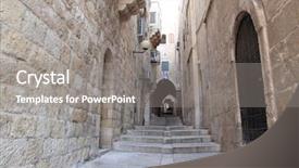  Presentation with ancient israel - Theme consisting of the jewish quarter jerusalem background and a gray colored foreground