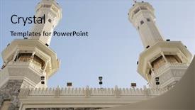  Presentation with makkah - PPT theme enhanced with the kaaba at makkah background and a light blue colored foreground