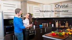  Presentation with couple dance - Cool new presentation theme with the kitchen preparing dinner backdrop and a soft green colored foreground