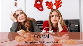  Presentation with girls running - Presentation theme having the kitchen running late background and a  colored foreground